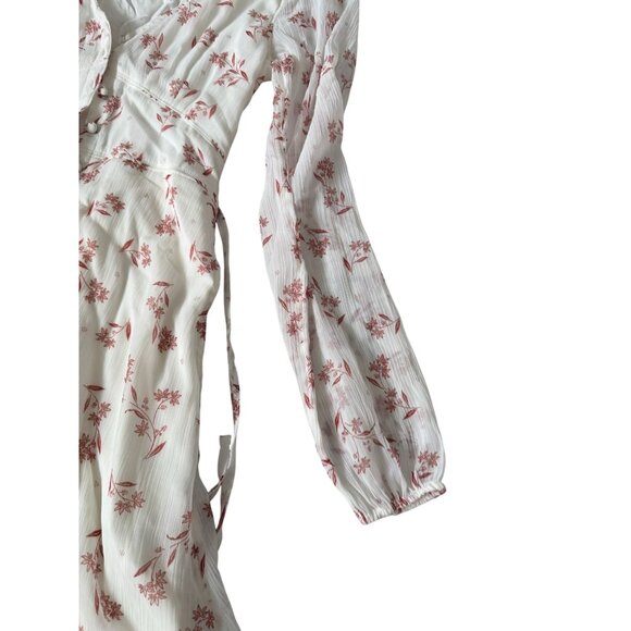 ABERCROMBIE & FITCH Floral Sheer Long Sleeve Button Down Dress Sz XXS - Picture 4 of 7